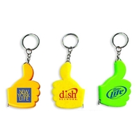 Thumb up tape measure key chain