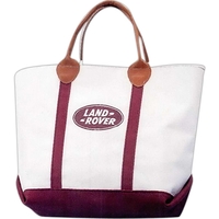 Leather handle boat tote bag