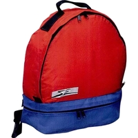 Sports backpack with separate bottom compartment and top carry handle.......