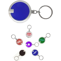 Coaster shape round flashlight key chain