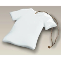 Tee shirt shaped Christmas tree ornament made from porcelain.... from ASI...