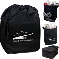 Exclusive car trash container. Easy drawstring closure on top, side mesh......