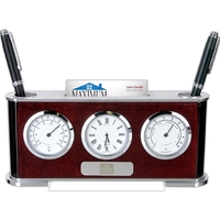 Weather station desk set includes hygrometer, thermometer and clock.... from...