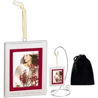 Rectangle metal photo ornament with reversible red and ivory matte.... from...