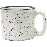 15 oz. white speckled ceramic campfire style coffee mug or cup... from ASI...