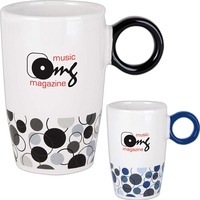 Circles - Ironstone ceramic mug with vintage round handle, 15 oz.... from ASI...