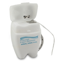 Tooth shaped floss keychain holder.... from ASI 47934 ZZ OLD/Drop - Custom...