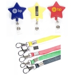 Star shape retractable badge holder with lanyard