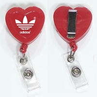 Heart shape retractable badge holder