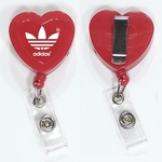 Heart shape retractable badge holder