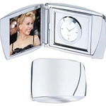 Folding Clock and Frame, Silver