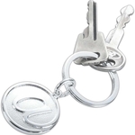 AT Sign Key Ring, Silver