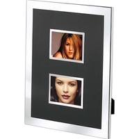 Black and Silver Photo Frame, Double 2" X 3"