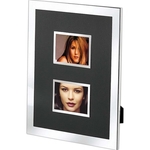 Black and Silver Photo Frame, Double 2" X 3"