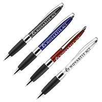 Ballpoint pen with metallic barrel and ultra soft rubber grip.... from ASI...