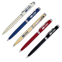 Twist action ballpoint pen with shiny chrome trim.... from ASI 40544 Binaco /...