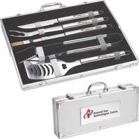 5 piece stainless steel BBQ tool set in latched silver case... from ASI 42920...