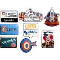 Custom Lapel Pin, Spot Color Printed with Clear Epoxy Dome