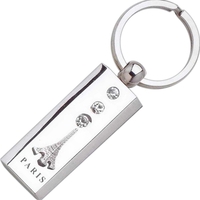 Key Tag, Zinc Die Cast, Rectangle with Emblem and Stones