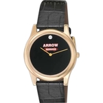 Watch With Brass Case And Genuine Leather Strap