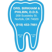 2.5" x 1.75" tooth-shaped magnet with four color process customization.......