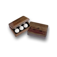 Wood golf ball box with blue insert, holds 6 balls.... from ASI 88156 Solid...