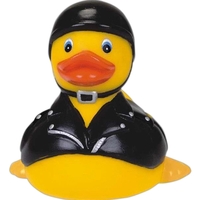 Rubber biker duck.... from ASI 31977 Adline Industries Inc