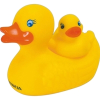 Squeaking 2-pc set rubber duck with duckling, balanced for floating.... from...