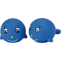 Squeaking rubber little blue whale toy, balanced for floating.... from ASI...