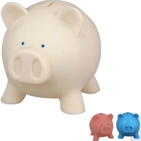 Rubber pig coin bank
