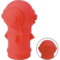 Rubber red fire hydrant shaped coin bank toy with slot for... from ASI 31977...
