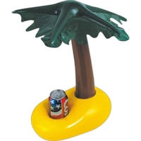 Inflatable brown palm tree shape can holder with green leaves, 15"... from...