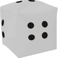 Inflatable solid white dice with black dots, 8" deflated.... from ASI 31977...