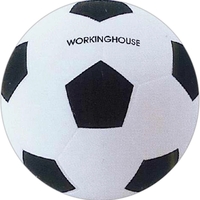 White soccer ball shaped stress ball with black markings.... from ASI 31977...