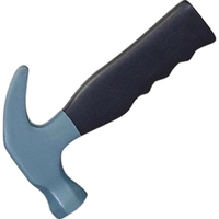 Silver hammer shaped stress reliever with black handle.... from ASI 31977...