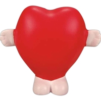 Red Valentine heart figure stress reliever with white markings.... from ASI...