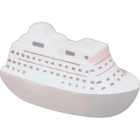 White cruise ship shaped stress reliever with gray markings.... from ASI...