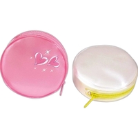 Petite circular shaped frosted vinyl zippered bag, small to fit in... from...