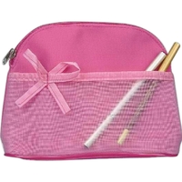 Mesh-nylon cosmetic bag, great promotional idea for breast cancer...