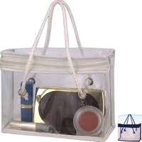Zippered tote cosmetic bag with colored handles and trim.... from ASI 31977...