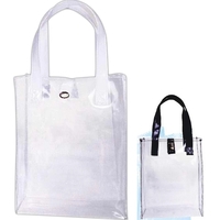 Clear vinyl overnighter bag with snap across the top closure.... from ASI...