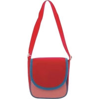 Kid nylon shoulder bag with hook and loop reclosable fastener closure.......