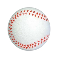 Solid rubber white baseball with red markings. Discontinue item.... from ASI...