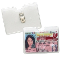 Clear Horizontal Card Holder w/Clip