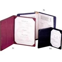 Top grain genuine leather covered deluxe menu cover with 8 1/2"... from ASI...