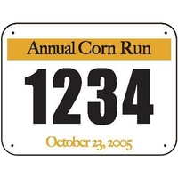 Smaller size pin on number with rounded corners and black 2.75"... from ASI...