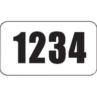 Adhesive numbers with rounded corners and black 2.75" numerals, no custom......