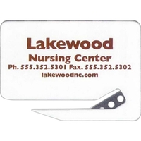 White letter opener with razor blade and pad printed graphics.... from ASI...