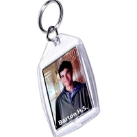 Half wallet snap-in key tag with two insert areas, sized 1... from ASI 62190...