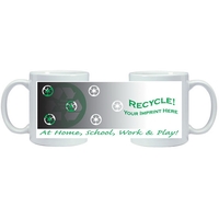 Magic Mug (TM) - Ceramic temperature reactive mug with recycle design.......